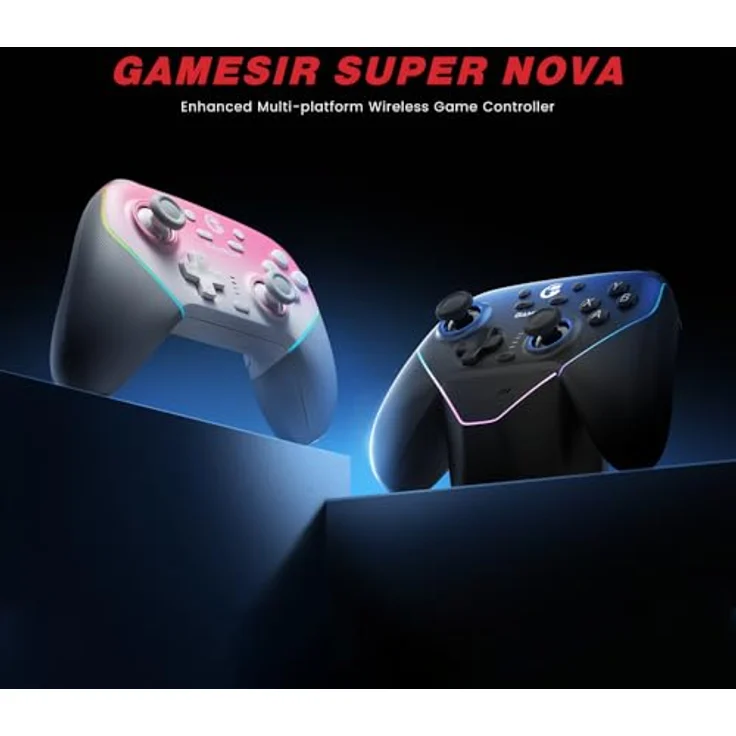 GameSir Super Nova, Multiplattform-Bluetooth-Controller mit Ladestation für Nintendo, Schlagsahne Rosa – Bild 4