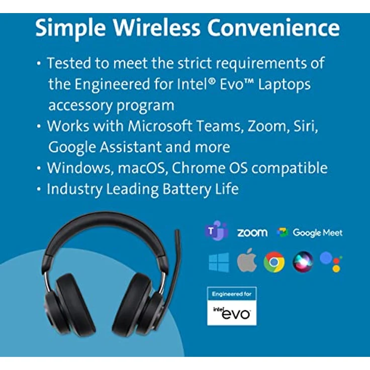 Kensington H3000 Over-Ear Bluetooth Kopfhörer mit Mikrofon, Windows- und Mac-kompatibles kabelloses Headset, mit Noice-Cancelling, USB-C-Ladekabel und Tragetasche (K83452WW) – Bild 2