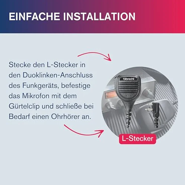 Albrecht SM 600 Lautsprecher-Mikrofon, 41755, L-Stecker mit 3,5mm Anschluss für externen Ohrhörer – Bild 6