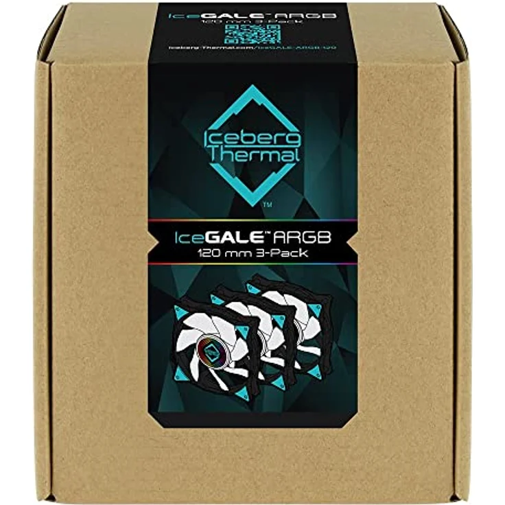 Iceberg Thermal IceGALE RGB 120 mm PWM Dual Kugellager ARGB Gehäuselüfter adressierbar 3er-Pack, Schwarz – Bild 5
