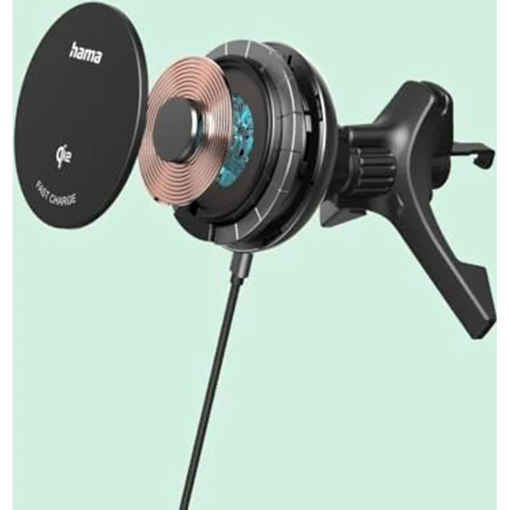 Hama 00201736, Auto USB Ladegerät mit kabellosem Aufladen, Schwarz – Bild 4