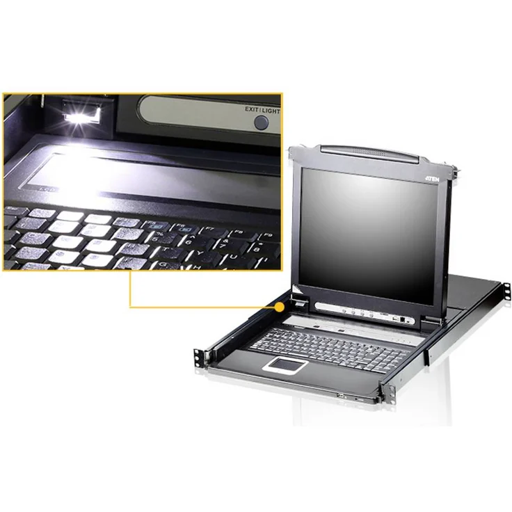 ATEN CL5716M GB KVM-Umschalter mit 17-Zoll-LCD-Bildschirm, USB, für bis zu 16 Computer, 1920 x 1200 Pixel