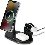 Hama Wireless Charger „MagCharge“ für Apple iPhone, Apple AirPod, Apple Watch (3in1 induktive Ladestation mit Quick Charge 15 W, magnetisches, kabelloses Ladegerät für Apple MagSafe und Hama MagLine)