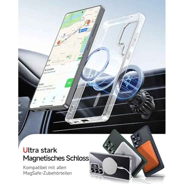 LeYi HD Klar Hülle für Samsung Galaxy S25 Ultra, Militärischer Schutz, Stoßfest, Inklusive 2x Panzerglas, Transparent mit MagSafe kompatibel – Bild 3
