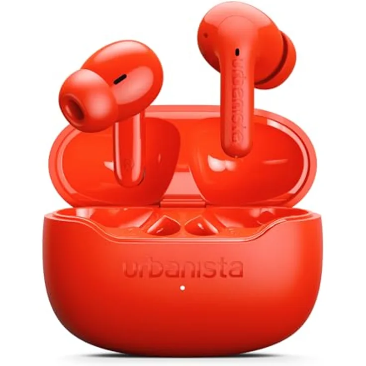 Urbanista Palermo, True Wireless Stereo Kopfhörer mit aktiver Geräuschunterdrückung, spritzwassergeschützt, Bluetooth, orange