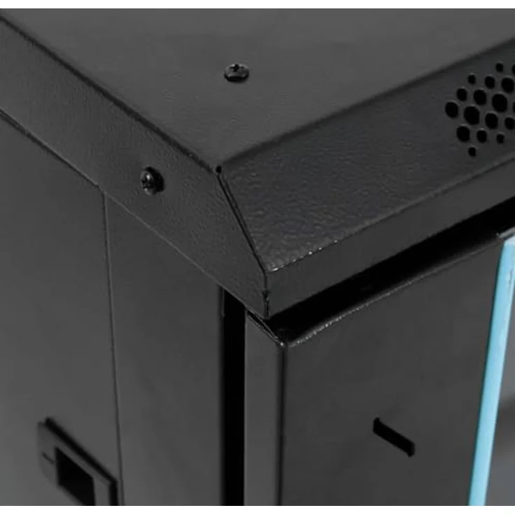 vidaXL Lexi 19 Zoll Serverschrank, 18U, abschließbar, Schwarz, aus kaltgewalztem Stahl mit abnehmbaren Seitenteilen – Bild 6