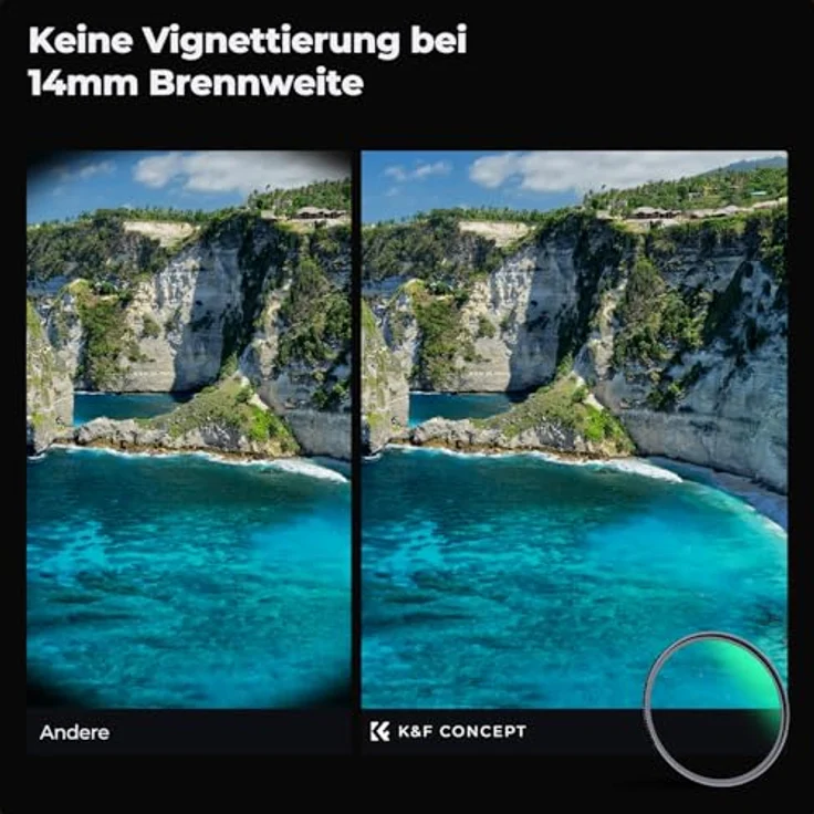K&F CONCEPT UV Filter 58mm, Hochwertiger Schutzfilter aus japanischem AGC-Glas mit 99.60% Transmission und ultradünnem Design – Bild 5