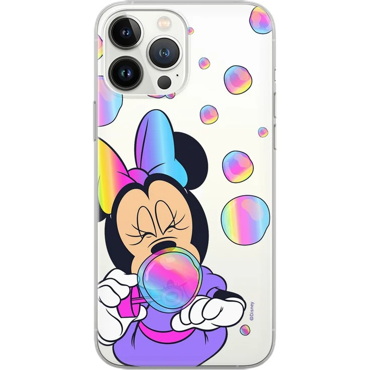 Disney Bumper Handyhülle Minnie-052, transparente TPU-Hülle mit partieller Druckgrafik und maximaler Haltbarkeit