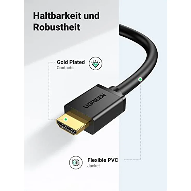 UGREEN HDMI DVI adapter DVI 24+1 Adapter HDMI mit 1080P, High Speed DVI auf HDMI bidirektional Konverter unterstützt 3D , Full HD vergoldete Kontakte, 1m, Schwarz – Bild 8