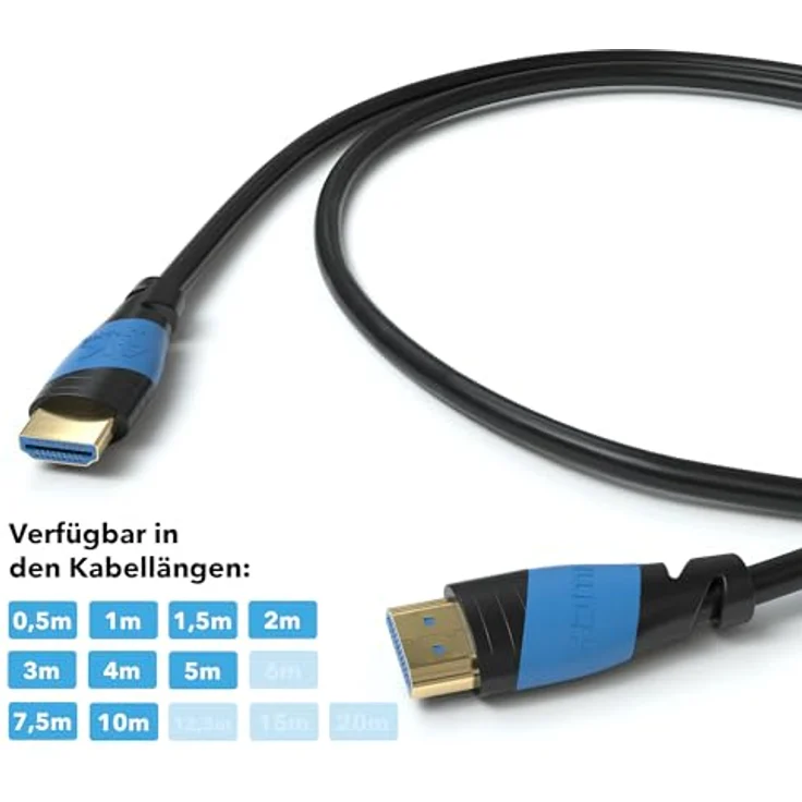10m | HDMI-Kabel 2.0 a/b | 4K Ultra HD 2160p / Full HD 1080p | 3D / ARC / CEC | Ethernet | TV | PC/ Notebook | von JAMEGA – Bild 3