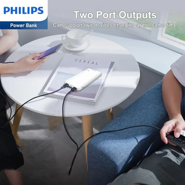 Philips Slim Powerbank 10000mAh mit LED Micro-USB Kabel white – Bild 5