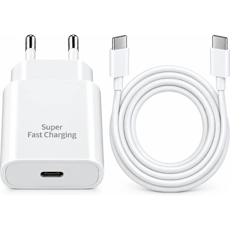 Ventarent 25 W USB-C Ladeset für Samsung Galaxy S24 Serie, 1 m USB-C Kabel, Weiß