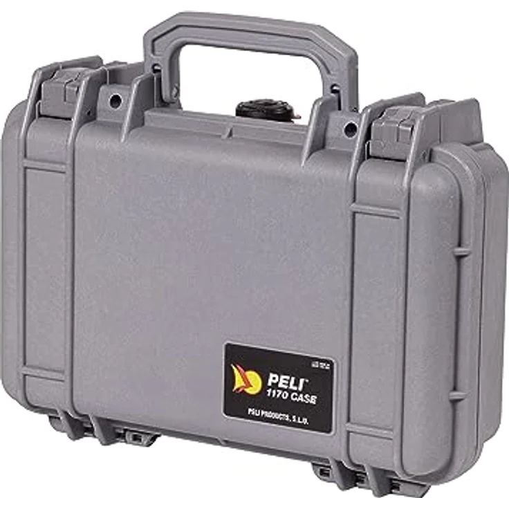 PELI 1170 Professioneller Kamerakoffer für Optimalen Schutz, IP67 Wasser- und Staubdicht, 3L Volumen, Hergestellt in den USA, Mit Schaumstoffeinlage (Anpassbar), Silber – Bild 2