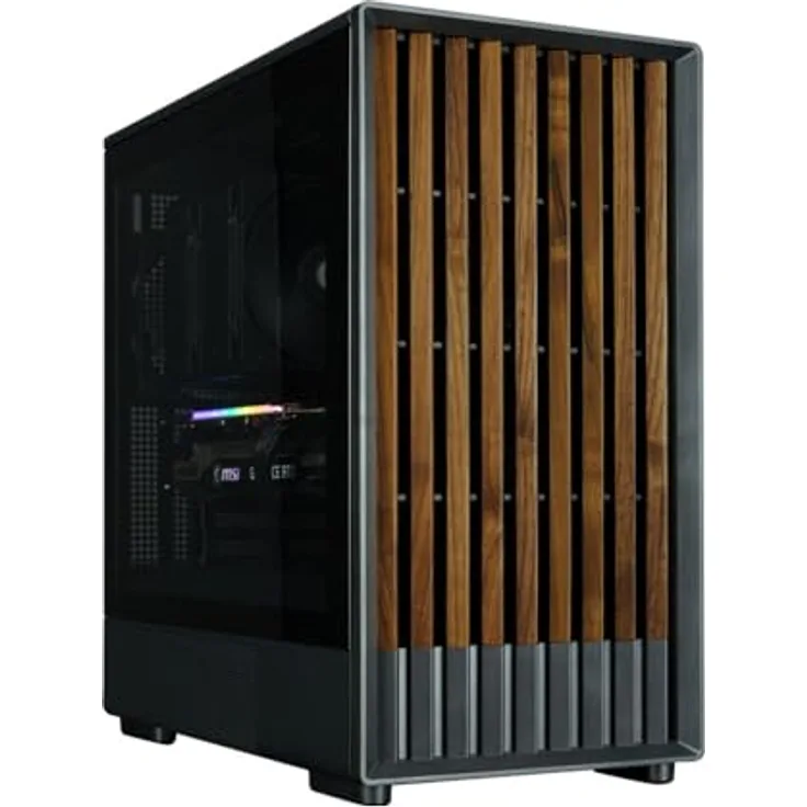 Zalman P10 NAMU Black Micro-ATX Mini Tower, PC Gehäuse mit 3x 120 mm Lüftern und gehärtetem Glas, Schwarz