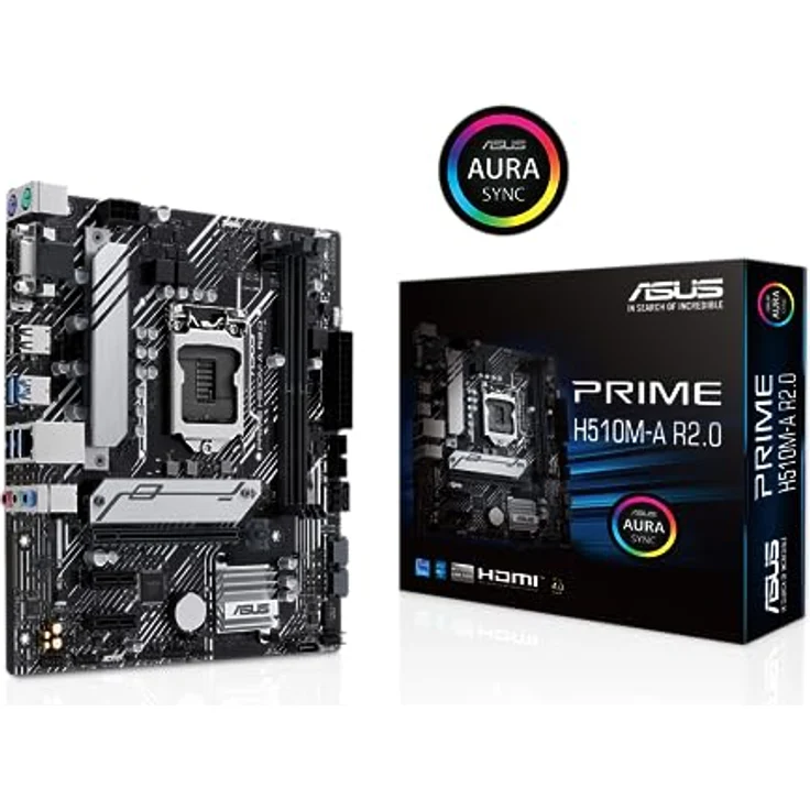 ASUS Prime H510M-A R2.0 Mainboard Sockel Intel LGA1200 (Intel H470 Chipsatz, mATX, DDR4, USB 3.2 Gen 1, M.2, 1Gb Ethernet, Aura Sync) – Bild 3