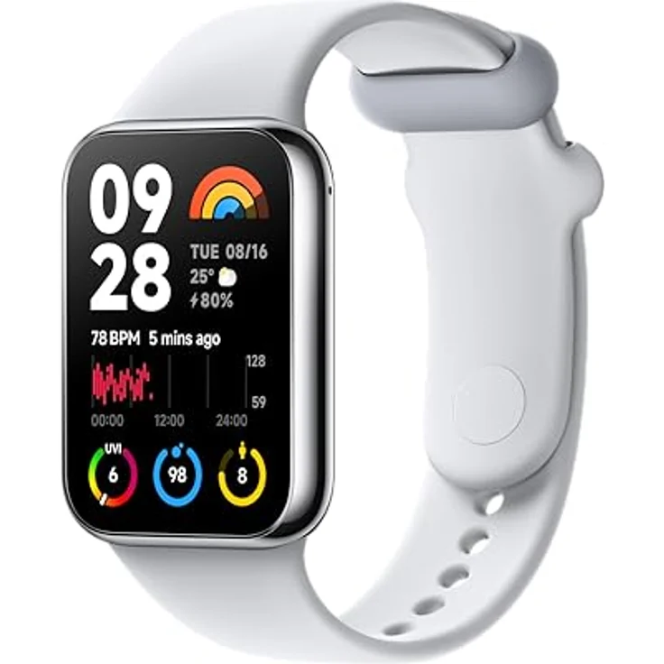 Xiaomi Smart Band 8 Pro Fitness-Tracker, 1,74" AMOLED Display, bis 20 Tage Akku, 5ATM, SpO2 Tracking, Schlaf-und Pulsüberwachung, 150+ Trainings Modi, Schrittzähler, Hellgrau – Bild 2