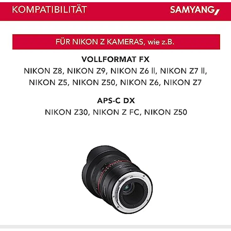 Samyang MF 14mm F2.8 Z Nikon Z - manuelles Ultraweitwinkel Objektiv, 14 mm Festbrennweite für Nikon Z Serie & Nikon F Kameras mit FTZ Adapter, Vollformat, APS-C – Bild 6