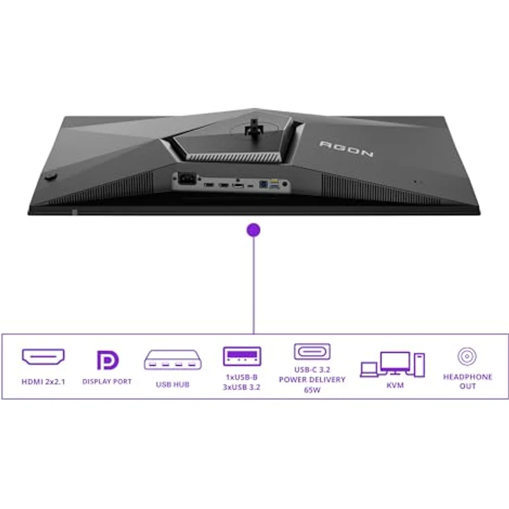 AOC AG326UZD2 32 Zoll UHD USB Hub Monitor, 240Hz QD-OLED, 0.03ms GtG, HDR500, FreeSync Prem Pro, G-Sync Comp, Höhenverstellung, Lautsprecher, Schwarz – Bild 3