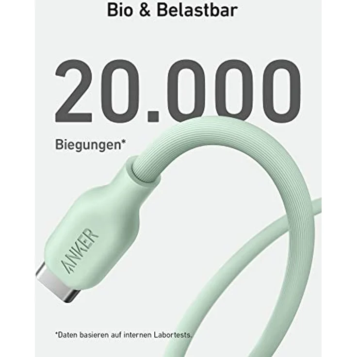 Anker USB-C auf Lightning Kabel, 541 Kabel (Naturgrün, 180cm), MFi zertifiziert, Bio Schnellladekabel für iPhone 14 14 Pro 14 Pro Max 13 13 Pro 12 11 X XS XR 8 Plus (Ohne Netzteil) – Bild 3