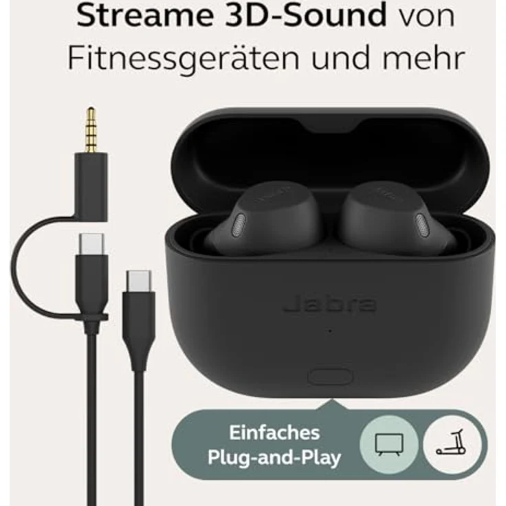Jabra Elite 8 Active Gen 2 Bluetooth-Earbuds, Schweißabweisend, Wasserdicht, LE-Audio-Smartcase, In-Ear-Passform, ANC - Black – Bild 4