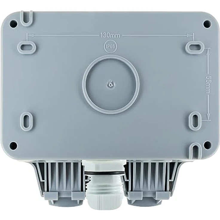 SCHWAIGER SOAD0200 Außensteckdose Aufputz Outdoor Steckdose 2fach IP66 Wetterschutzabdeckung Winkelstecker UV-beständig witterungsfest Gartensteckdose, Abschließbar, in Weiß – Bild 3