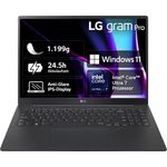 LG Gram 16" Ultralight Laptop, IPS-Display, 16 GB RAM, Windows 11 Home, Business-Notebook (40,6 cm/16 Zoll, Intel Core Ultra 7 155H, ARC, 1000 GB SSD, 16Z90SP-G.AA78G, 2024)