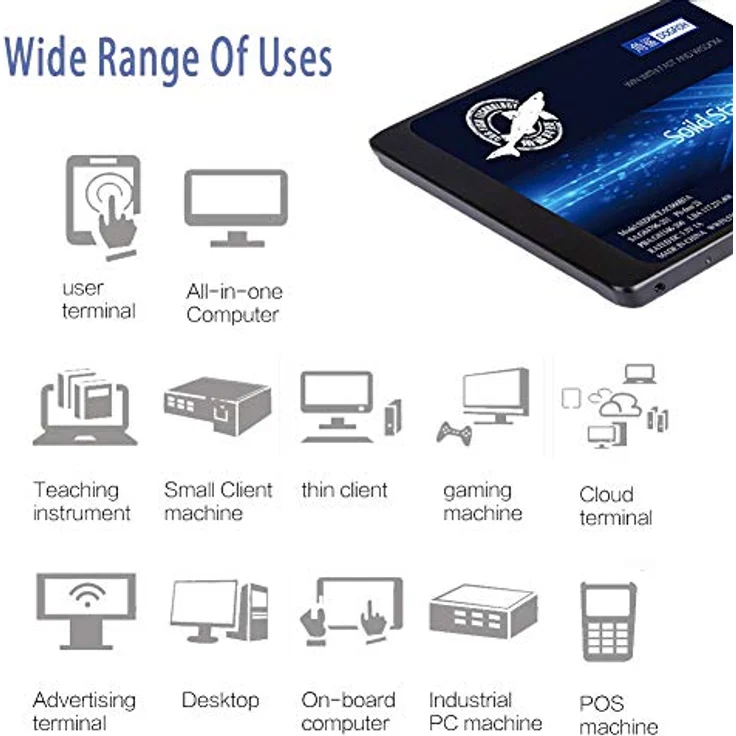 SSD 64GB SATAIII 2.5 Dogfish Inch 6Gb/s Internal Solid State Drive for Desktop Laptop Hard Drive Includes SSD 32GB 120GB 128GB 240GB 250GB 480GB 500GB 960GB(64GB, 2.5''-SATA3) – Bild 4