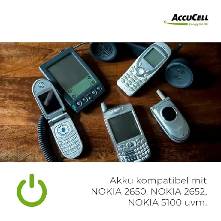 AccuCell Akku BL-4C, kompatibel mit Nokia 2650, leistungsstarker Handy-Akku – Bild 2