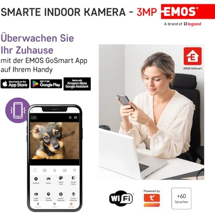 Emos GoSmart Rotierende Überwachungskamera IP-110 CUBE mit WiFi (2304 x 1296 Pixels), Schwarz – Bild 4