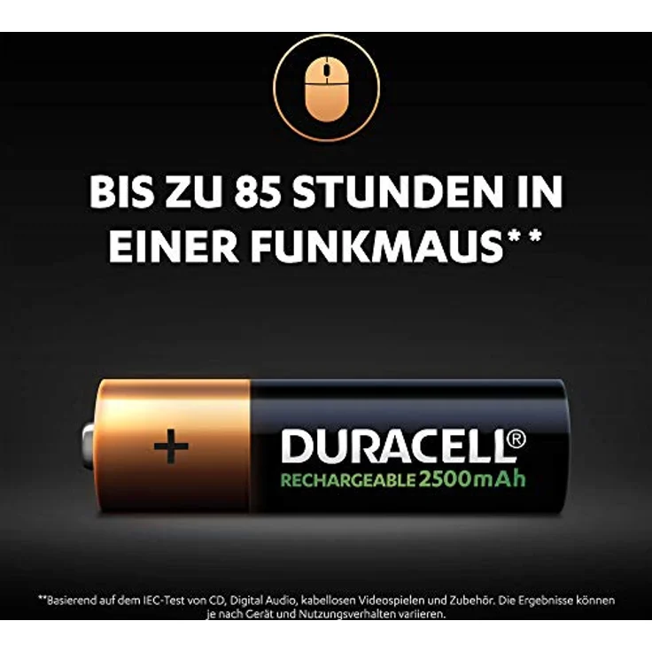 Duracell Rechargeable AA 2500 mAh Mignon Akku Batterien HR6, 8er Pack [Amazon exclusive] – Bild 5