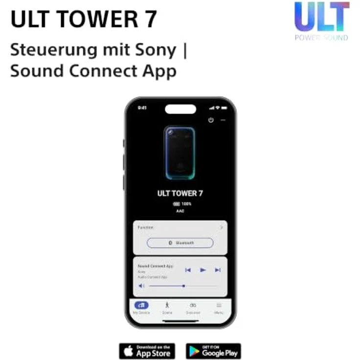 SONY ULT Tower 7, Kabelloser Bluetooth Party Lautsprecher mit 420 Watt Leistung, Schwarz, Musikgesteuerte Beleuchtung und 30 Stunden Akkulaufzeit – Bild 12