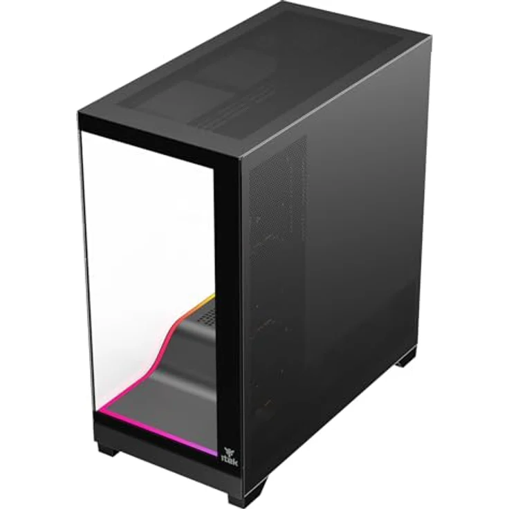 iTek SHOWBUI WAVE 82B, Tower PC-Gehäuse, Schwarz, ATX/ITX/micro ATX, Gaming, mit RGB-Beleuchtung in Blau, Grün und Rot, gehärtetes Glas, verbessertes Kabelmanagement – Bild 8