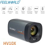 FEELWORLD HV10X Professionelle Videokamera 1080P, 10-facher optischer Zoom, 2 integrierte Mikrofone, Fernbedienung, Schwarz