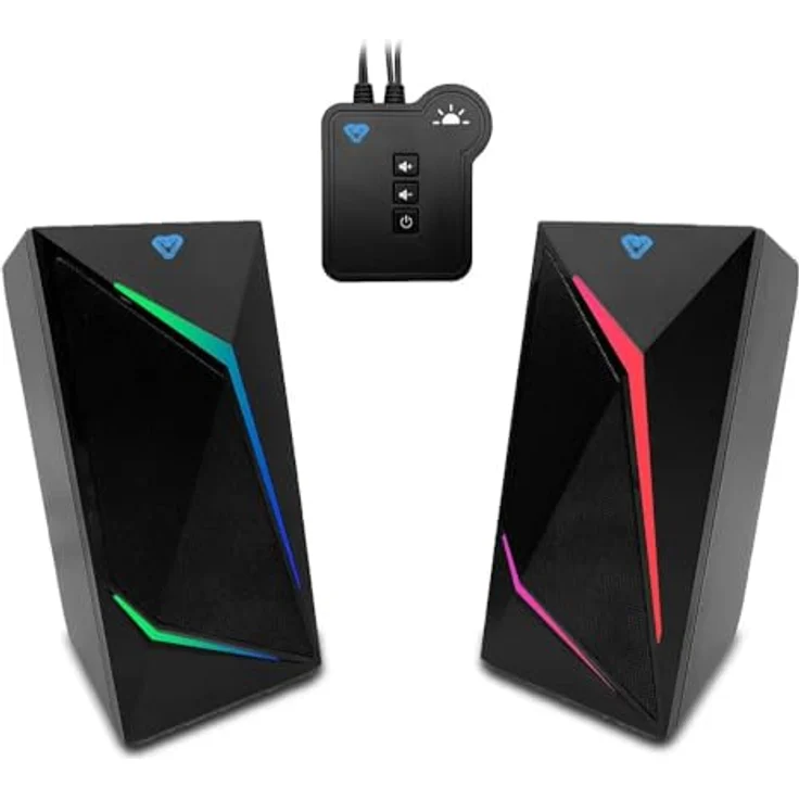 Media-Tech Cobra Pro Urion 2.0, Stereolautsprecher mit Bluetooth 5.0 und RGB-Touch-Beleuchtung, Schwarz – Bild 2