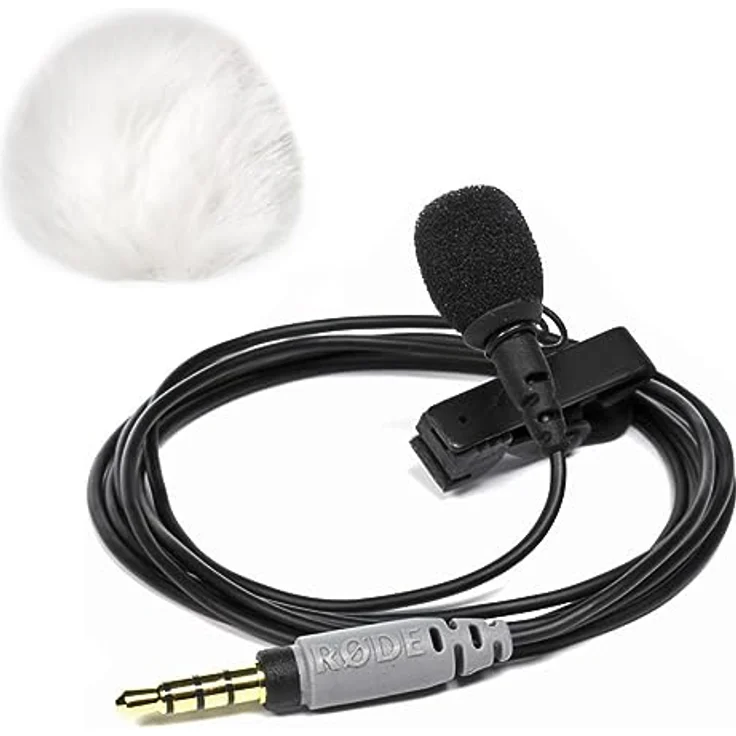 Rode SmartLav+ Lavalier Mikrofon + keepdrum WS05 Fell-Windschutz Weiss – Bild 1