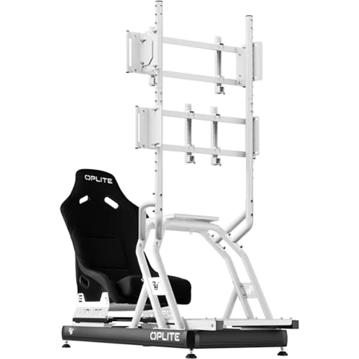 OPLITE R8 auf Top Monitor Mount White, Monitorhalterung für 32 Zoll Bildschirm, Stahlrohre, VESA-kompatibel, maximale Tragkraft 20 kg – Bild 5