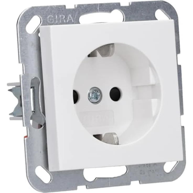 GIRA 445327 Steckdose Shutter erhöhter Berührungsschutz System 55 Reinweiß seidenmatt – Bild 2