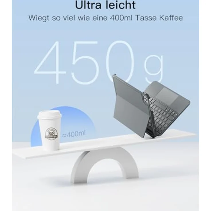 Inateck iPad Tastatur für 11'' iPad Air 6 Gen 2024, iPad 10, iPad Air 5/4 Gen, 11'' iPad Pro (Ultraleicht, Abnehmbar, Touchpad, Tragbar) – Bild 3