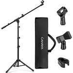 CAHAYA 2 in 1 Dual-Use Mikrofonständer boden Mikrofonstativ mit galgen, mit tragbare Tasche und zwei Mikrofonclips, geeignet für Bühnentreffen, Live-Sprache usw CY0239, Medium