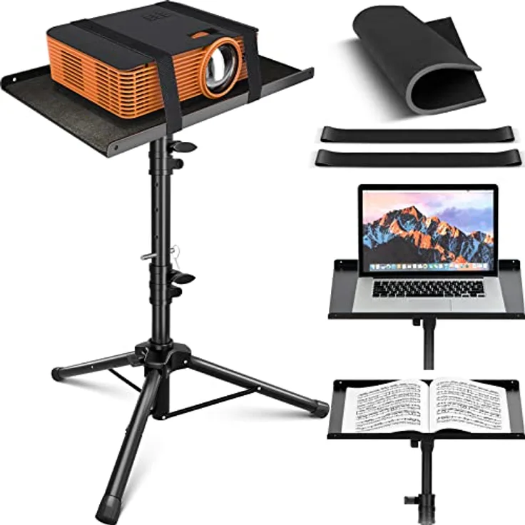 CAHAYA Beamer Ständer 180° Drehbar, Höhenverstellbares Stativ für Outdoor & Home-Kino, bis 10 kg Traglast