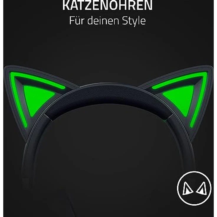 Razer Kraken Kitty V2 - Kabelgebundenes RGB-Headset mit Katzenohren (Reaktive Streaming-Beleuchtung, Razer HyperClear Mikro, TriForce 40-mm-Treiber, 7.1 Surround Sound) Schwarz – Bild 2