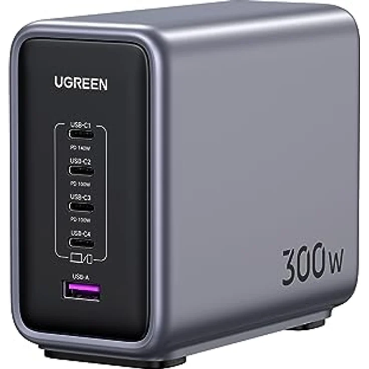 UGREEN Nexode USB C Ladegerät 300W PD 3.1 USB C Netzteil 5-Port GaN Charger 5-in-1 Ladestation kompatibel mit MacBook Pro 2021 16", MacBook Air, Surface Book, iPhone 15 Pro Max, 15 Pro, 14, Rog Ally – Bild 1