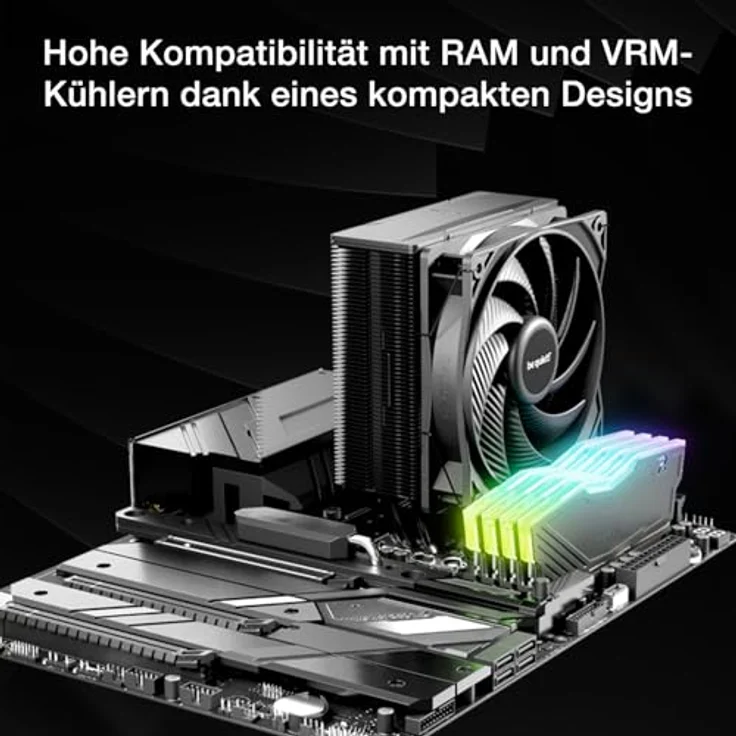 be quiet! Pure Rock 3 CPU-Kühler - 120mm, schwarz - Leistungsstarker Kühler mit 6 Heatpipes, PWM-Lüfter für bis zu 190W TDP – Bild 6