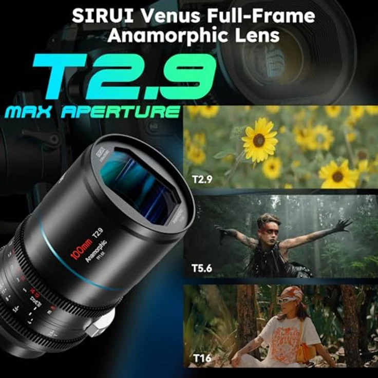 SIRUI 100mm T2.9 1.6X Anamorphes Vollformat Prime Objektiv, Z-Mount, 2,4:1 Seitenverhältnis, 13 Blendenlamellen, Kinematische Effekte – Bild 4