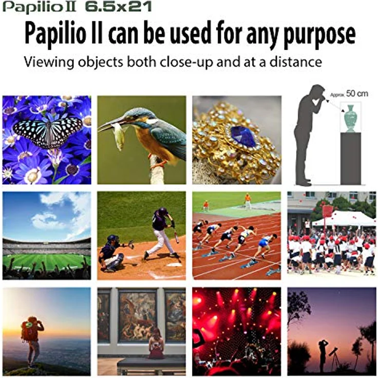 PENTAX Papilio II 6,5x21 Kompaktes Fernglas zur Vogelbeobachtung, für Reisen, Sport und Theater 50-cm-Nahsicht für Museen Hell und klar durch komplette Mehrschichtvergütung, BAK4-Prisma – Bild 4