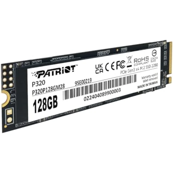 Patriot Memory Patriot P320 128GB Interne SSD - NVMe PCIe Gen 3x4 - M.2 2280 - Solid State Drive - P320P128GM28, Kapazität: 128GB, bis zu 1600MB/s Lesegeschwindigkeit – Bild 3