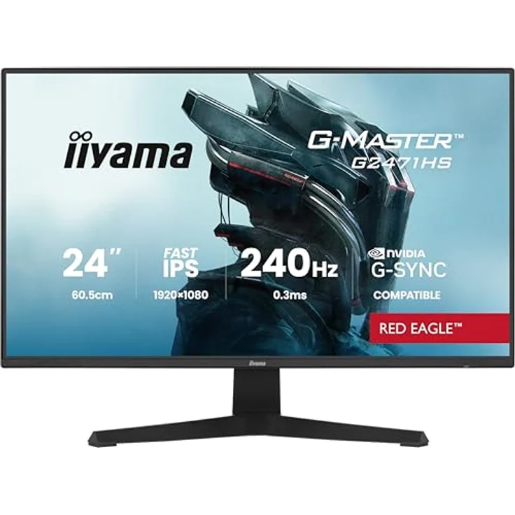 iiyama G-Master Red Eagle G2471HS-B1, 23,8" Full-HD Gaming Monitor mit 240Hz, 0,3ms Reaktionszeit, G-SYNC, schwarz – Bild 2