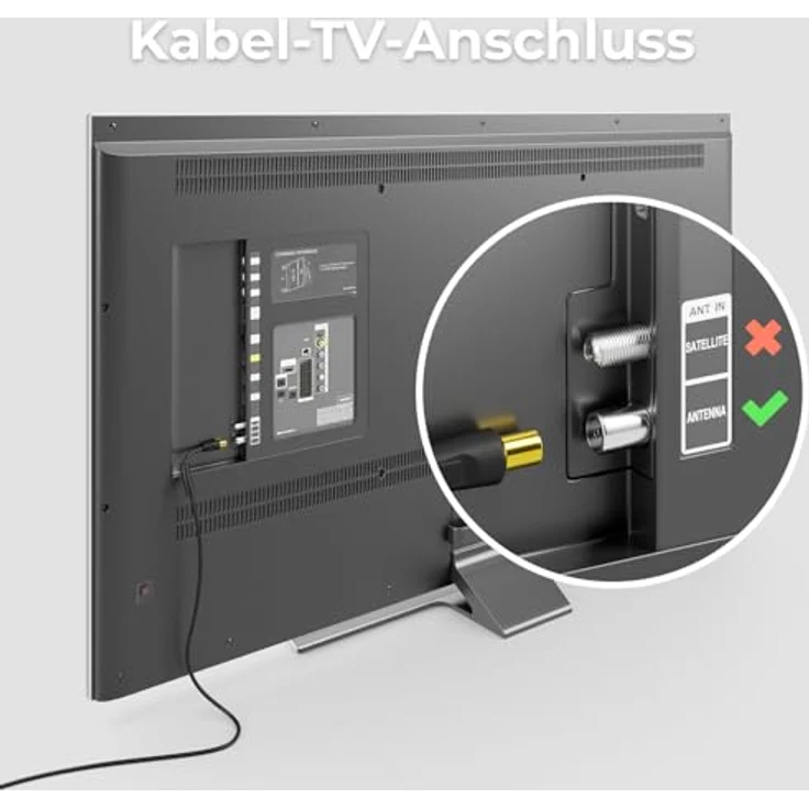 deleyCON 3,0m TV Antennenkabel (IEC-Stecker auf IEC-Kupplung), Koaxial Kabel mit 4-fach Schirmung, 2x Ferritkern und Mantelstromfilter für DVB-T/T2, DAB, schwarz – Bild 5