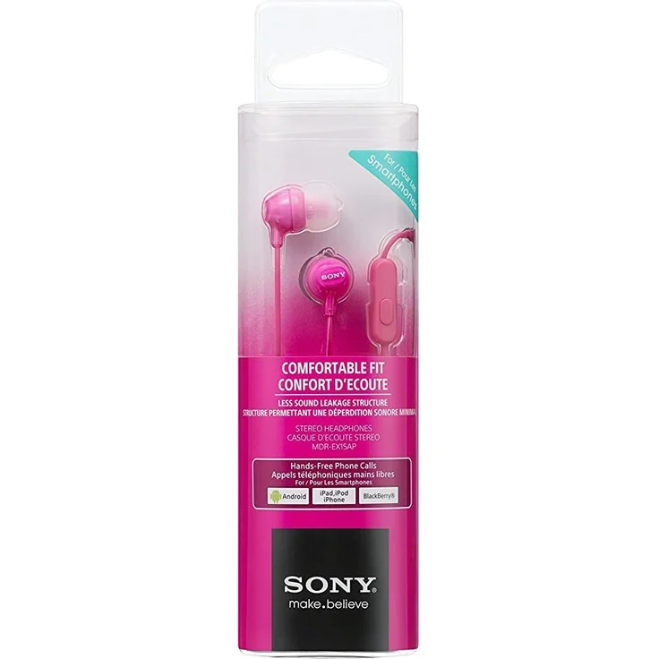 Sony MDR-EX15AP In-Ear Kopfhörer mit Mikrofon, pink – Bild 1