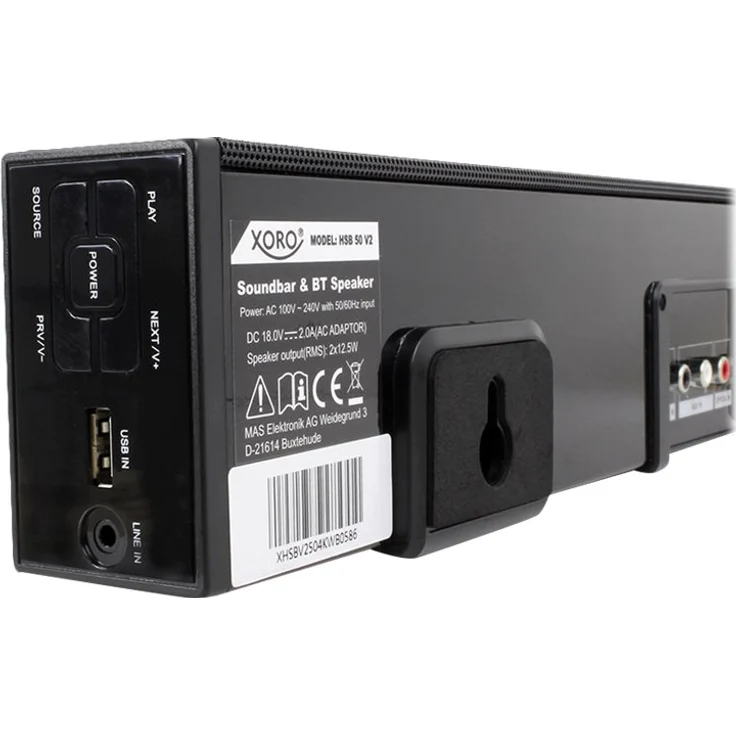Xoro HSB 50 TV Soundbar (BT4.2, 25 W RMS, LineIN, S-PDIFIn) Schwarz – Bild 6